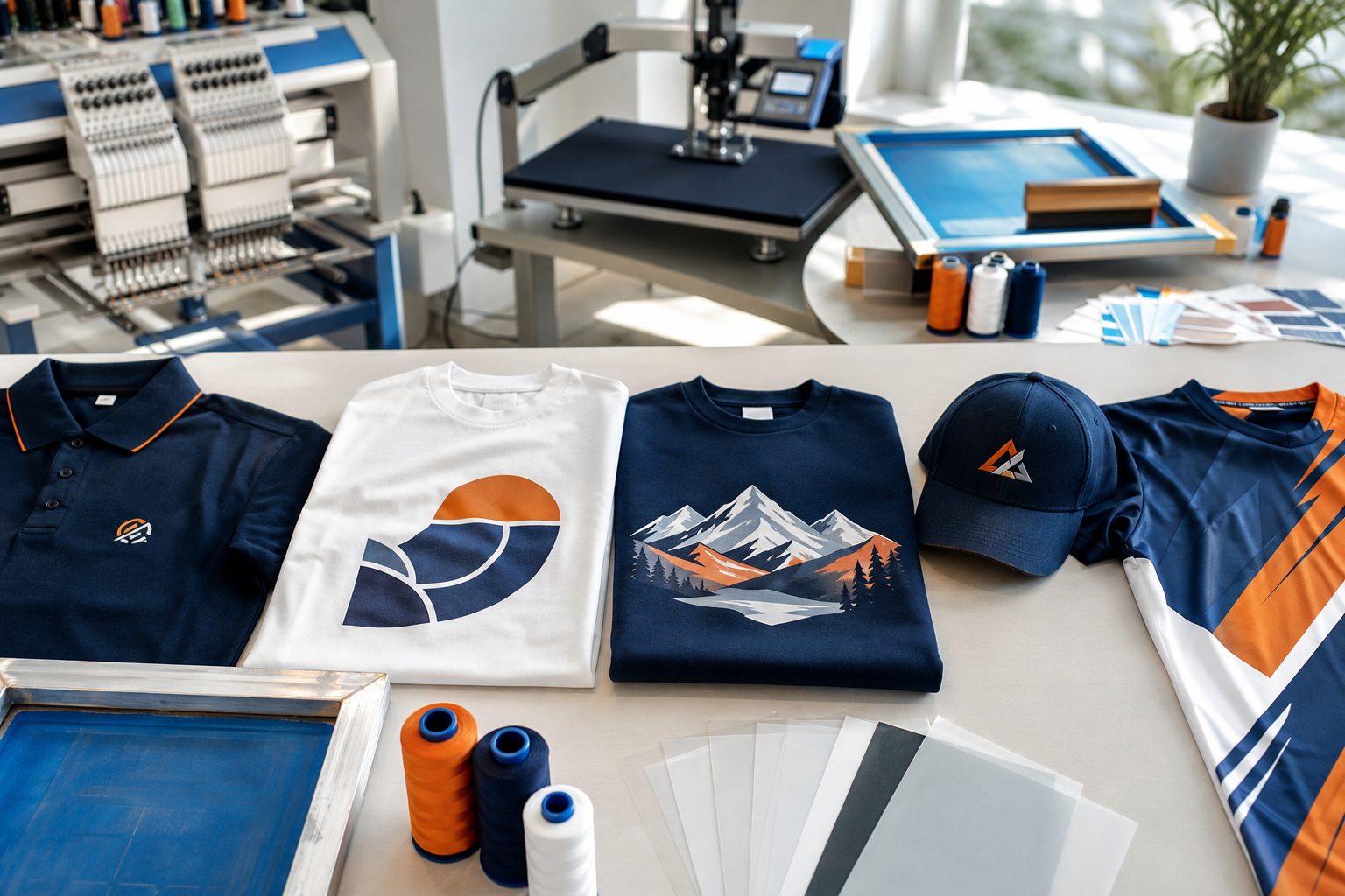 Comparatif de techniques de marquage textile sur polo, tee-shirt, sweat, casquette et maillot de sport