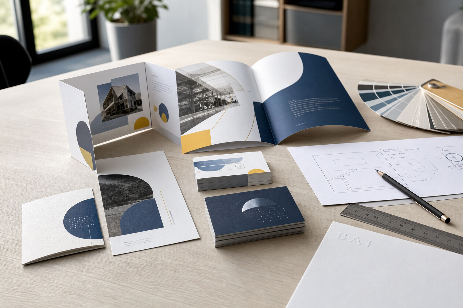 Comparatif de formats de cartes de visite, plaquettes A5 et A4, brochures et finitions papier